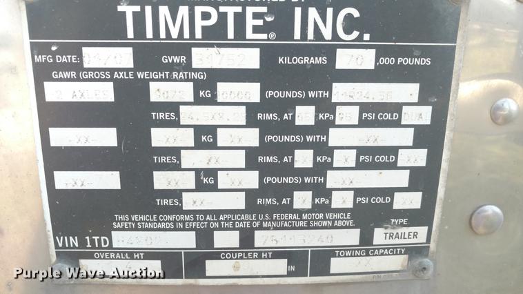 image for item DI9866 2007 Timpte Super Hopper double hopper bottom grain trailer