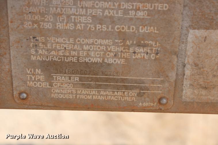 image for item ED9528 1995 Wilson CF-900 flatbed trailer