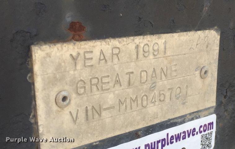 image for item ED9529 1991 Great Dane flatbed trailer