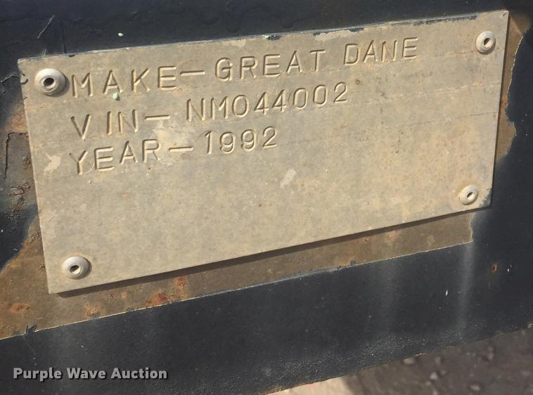 image for item ED9531 1992 Great Dane flatbed trailer