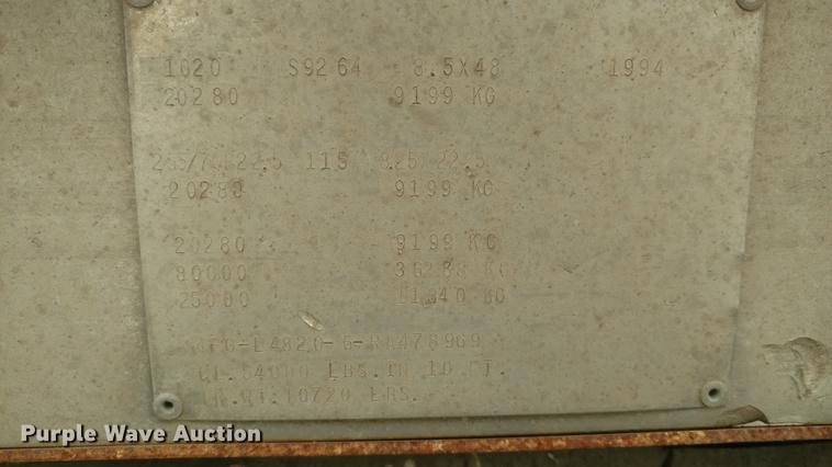 image for item G1440 1994 Featherlite 1020 drop deck equipment trailer