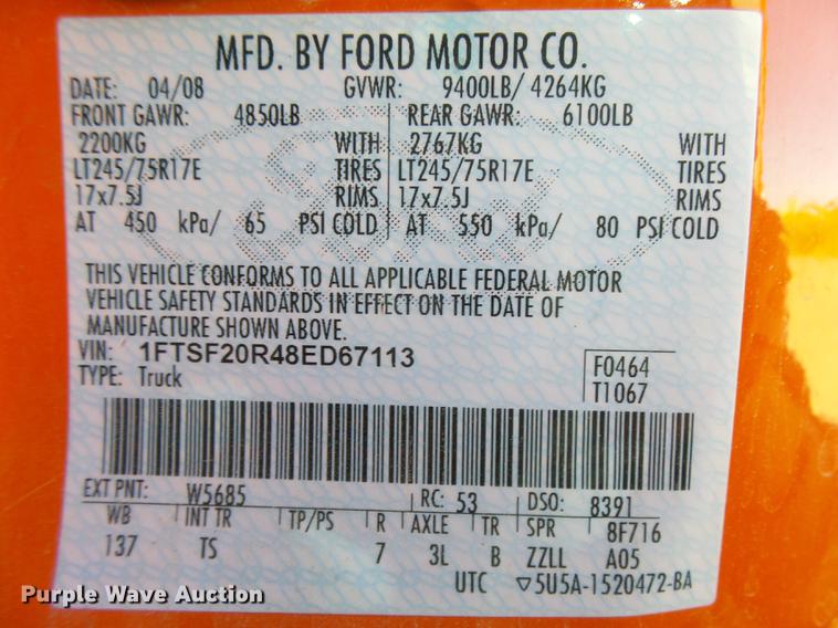 image for item DC3844 2008 Ford F250 Super Duty XL pickup truck