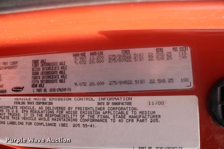 image for item DD0075 2001 Sterling LT7501 dump truck