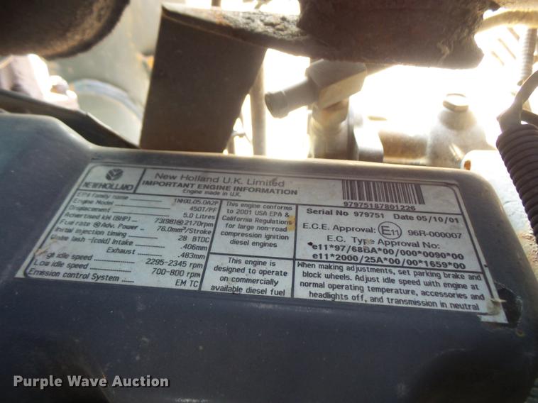 image for item DD0781 2002 New Holland TS100 tractor