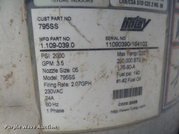 image for item DE9179 (3) Hotsy pressure washers