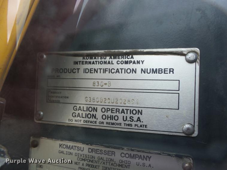 image for item K6382 1997 Galion 830B motor grader