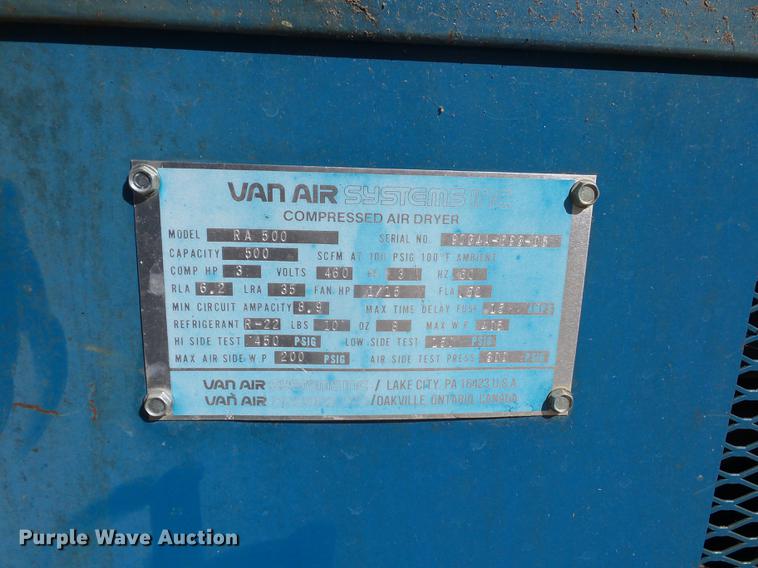 image for item DA0761 Vanair Systems RA500 compressed air dryer