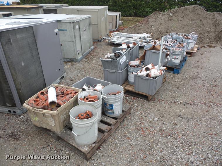 image for item DA0849 (4) pallets sprinkler pipe fittings and couplers