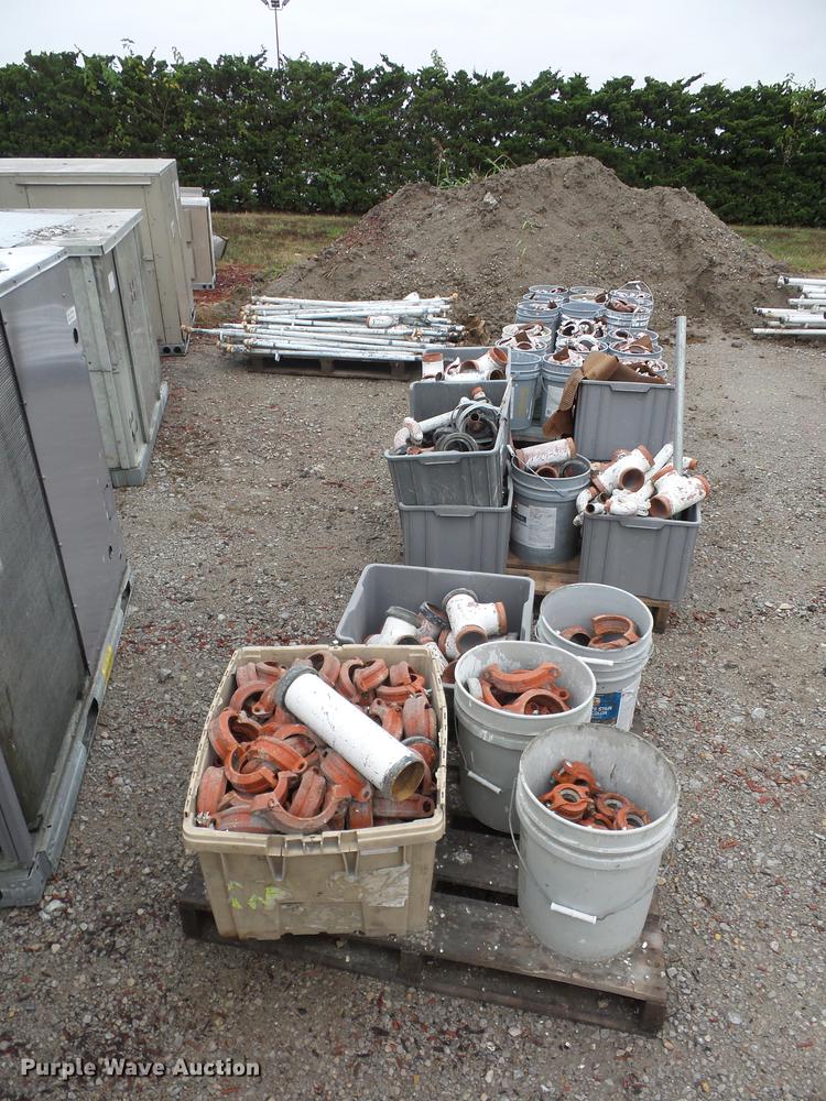 image for item DA0849 (4) pallets sprinkler pipe fittings and couplers