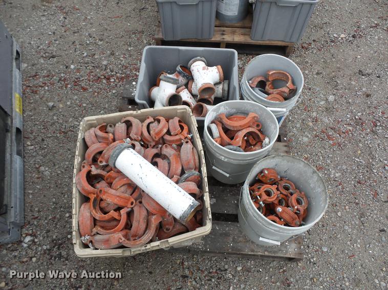 image for item DA0849 (4) pallets sprinkler pipe fittings and couplers