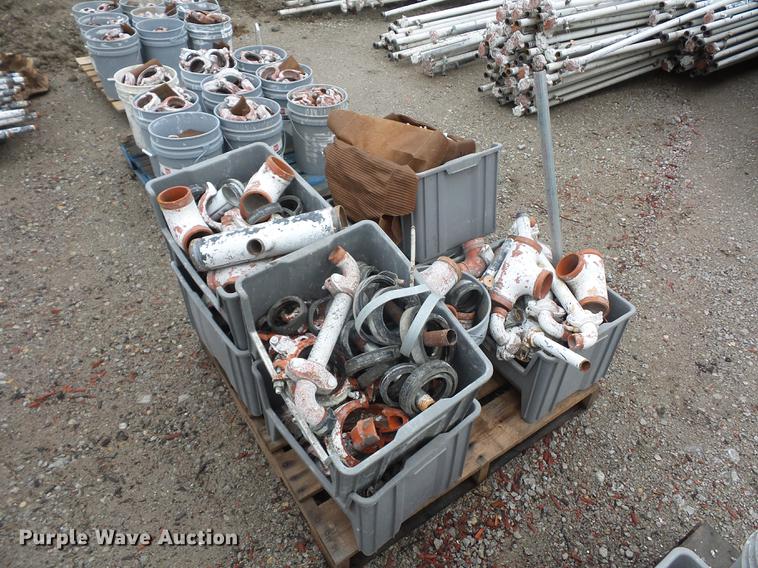 image for item DA0849 (4) pallets sprinkler pipe fittings and couplers