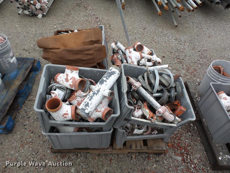 image for item DA0849 (4) pallets sprinkler pipe fittings and couplers