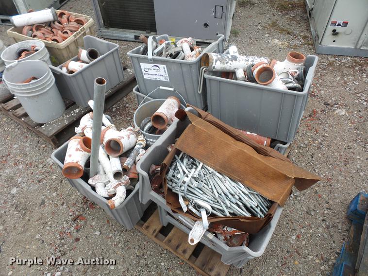 image for item DA0849 (4) pallets sprinkler pipe fittings and couplers