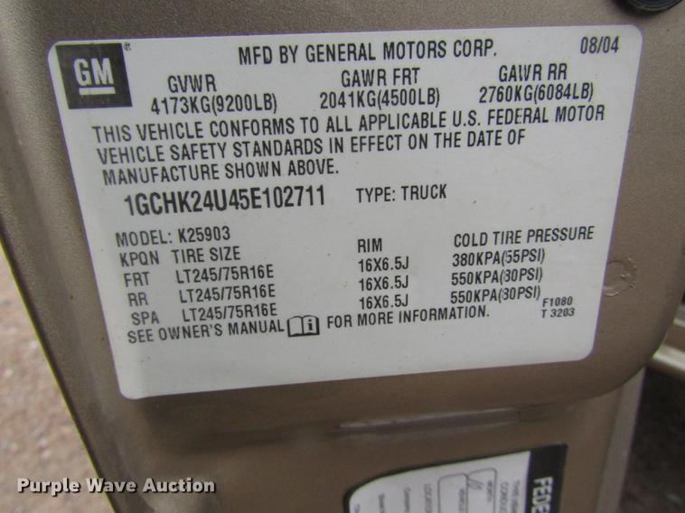 image for item DA3181 2005 Chevrolet Silverado 2500HD pickup truck