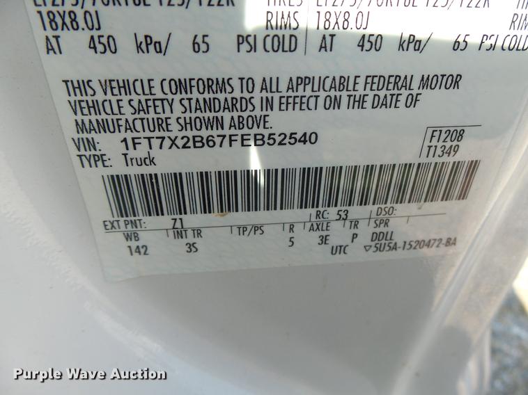 image for item DB1449 2015 Ford F250 Super Duty SuperCab pickup truck