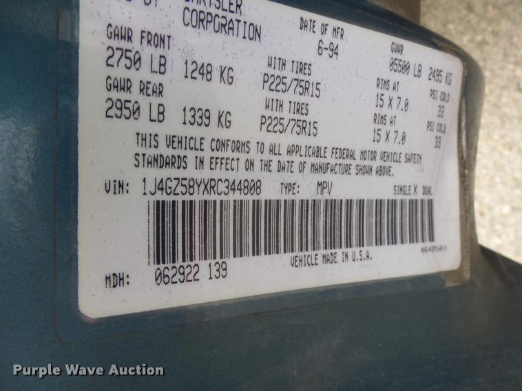 image for item DB1473 1994 Jeep Grand Cherokee SUV