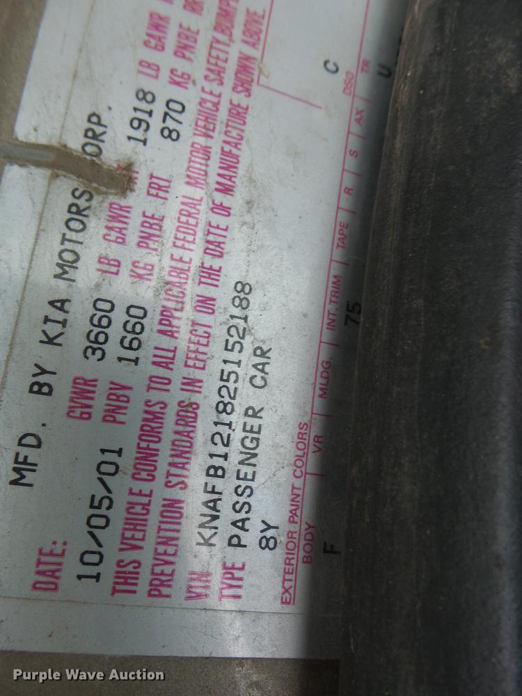 image for item DB1477 2002 Kia Spectra