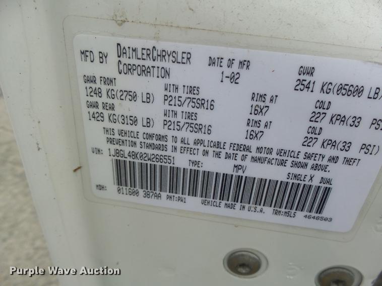 image for item DB1483 2002 Jeep Liberty SUV