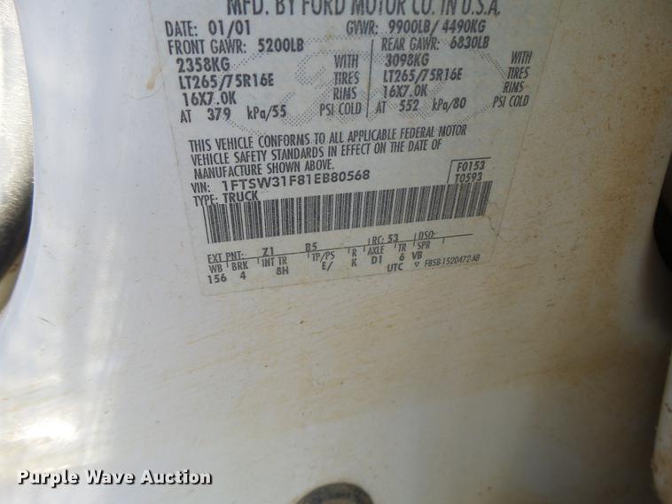 image for item DB1488 2001 Ford F350 Crew Cab pickup truck