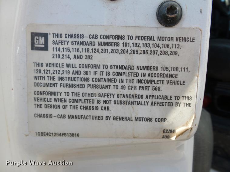 image for item DB4183 2004 Chevrolet C4500 box truck