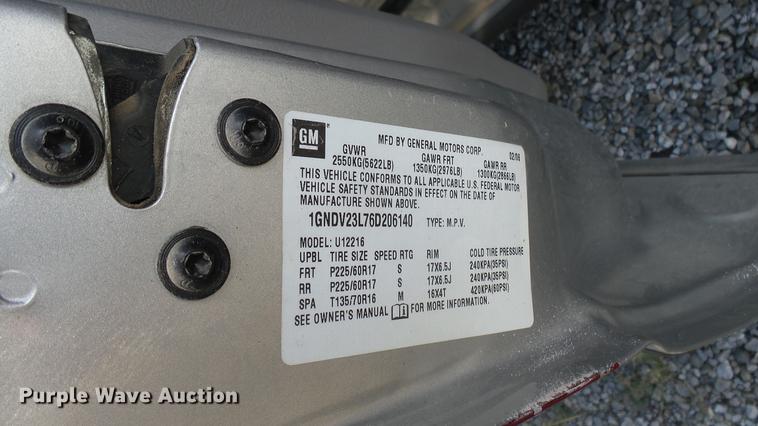 image for item DC1796 2006 Chevrolet Uplander van