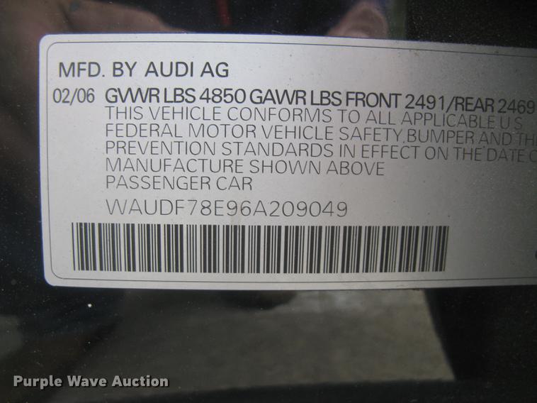 image for item DC2474 2006 Audi A4 2.0T Quattro