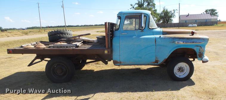 image for item DC3829 1959 Chevrolet Apache 38 flat dump bed pickup truck