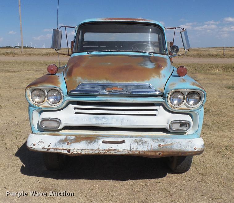 image for item DC3829 1959 Chevrolet Apache 38 flat dump bed pickup truck