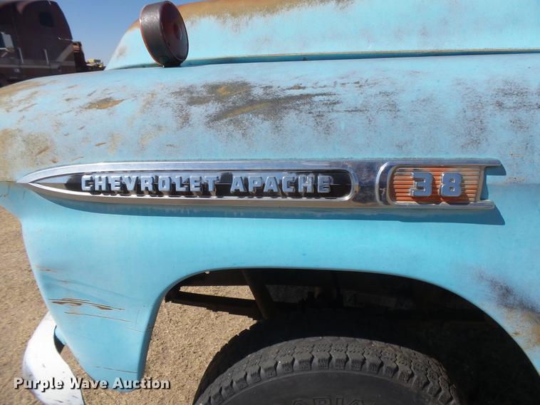image for item DC3829 1959 Chevrolet Apache 38 flat dump bed pickup truck