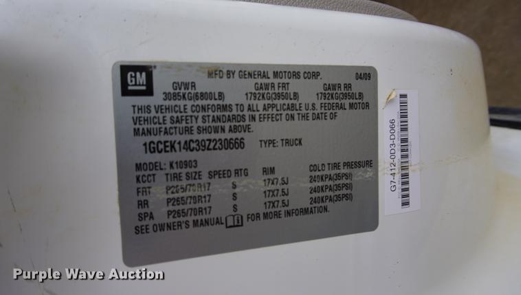 image for item DC5277 2009 Chevrolet Silverado 1500 pickup truck