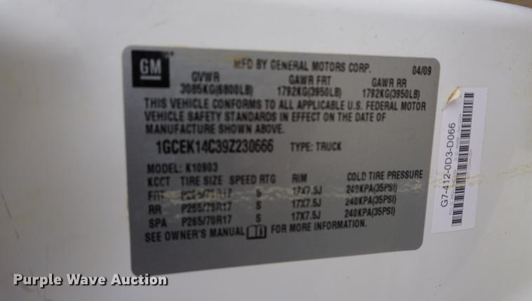 image for item DC5277 2009 Chevrolet Silverado 1500 pickup truck