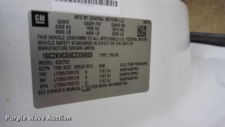 image for item DC5279 2012 Chevrolet Silverado 2500HD Ext. Cab pickup truck