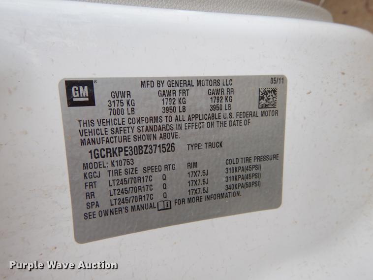 image for item DC5282 2011 Chevrolet Silverado 1500 Ext. Cab pickup truck