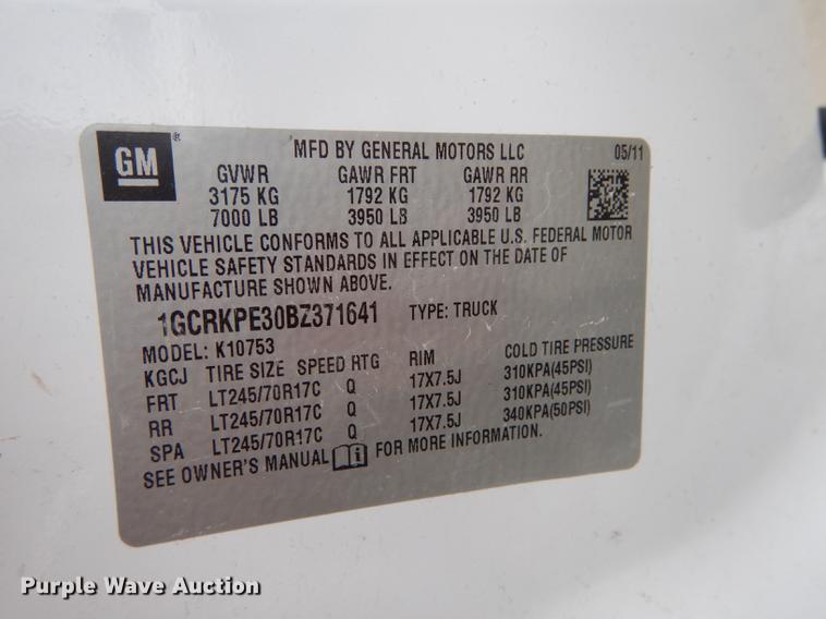 image for item DC5284 2011 Chevrolet Silverado 1500 Ext. Cab pickup truck