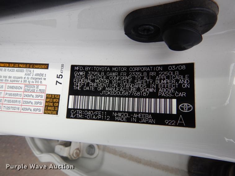 image for item DC5286 2008 Toyota Prius