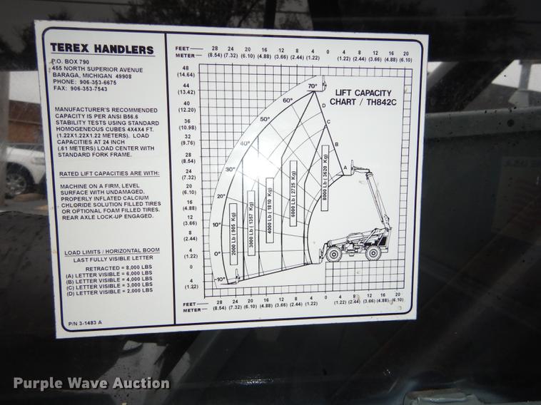 image for item DD0805 2005 Terex TH842C telehandler