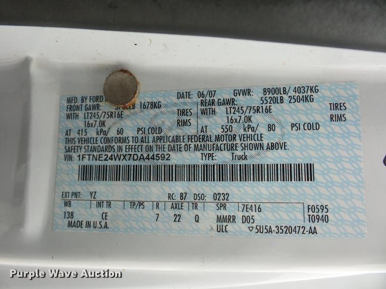 image for item DD2014 2007 Ford E250 van