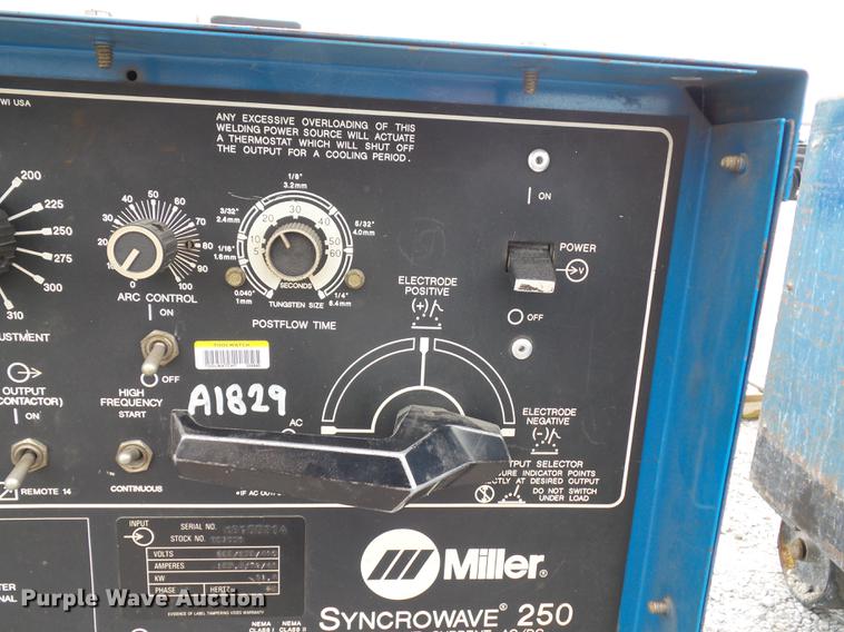 image for item DD2017 Miller Syncrowave 250 welder