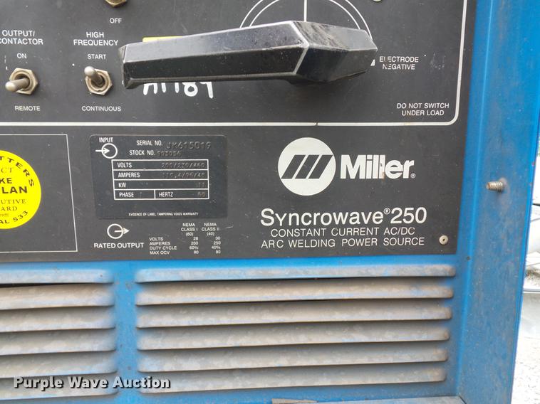 image for item DD2018 Miller Syncrowave 250 welder