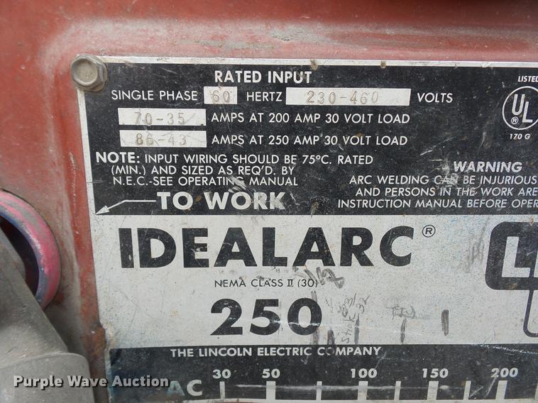 image for item DD2022 Lincoln Idealarc 250 welder
