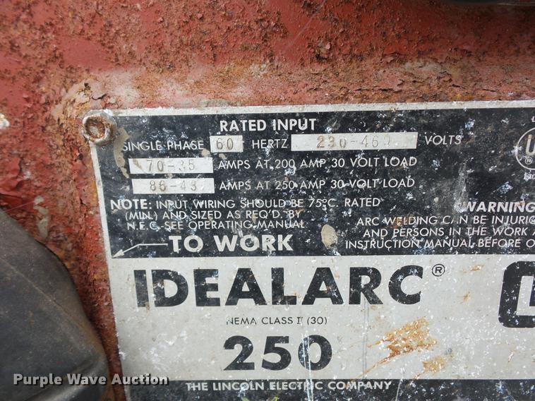 image for item DD2024 Lincoln Idealarc 250 welder