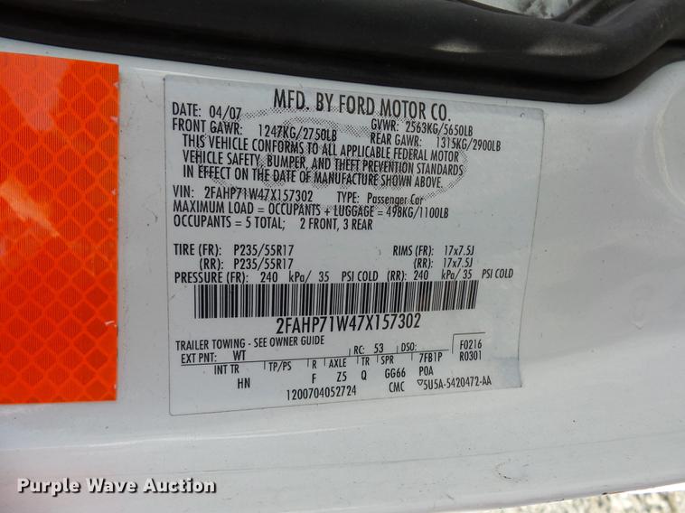 image for item DD2108 2007 Ford Crown Victoria Police Interceptor