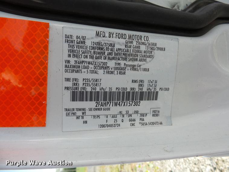 image for item DD2108 2007 Ford Crown Victoria Police Interceptor