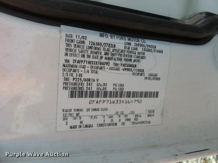 image for item DD2120 2003 Ford Crown Victoria Police Interceptor