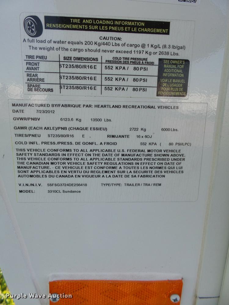 image for item DH9714 2013 Sundance 3310CL camper