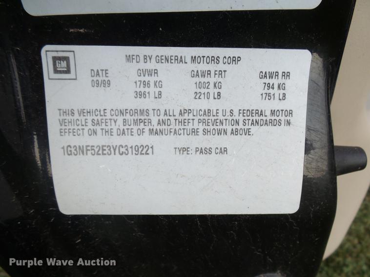 image for item DH9727 2000 Oldsmobile Alero