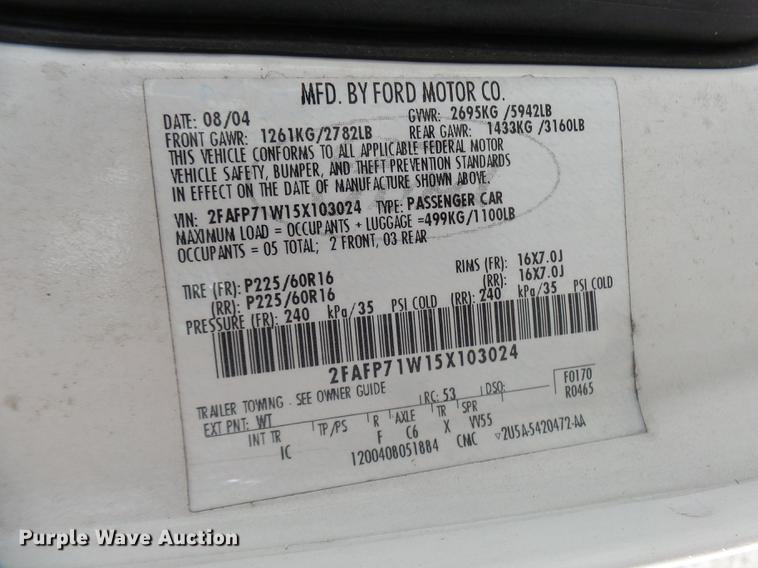 image for item DP9660 2005 Ford Crown Victoria Police Interceptor