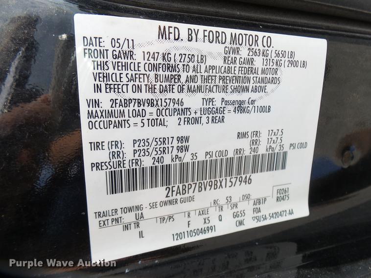 image for item DP9663 2011 Ford Crown Victoria Police Interceptor