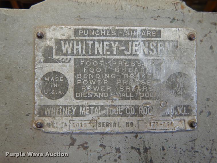 image for item DS9843 Whitney-Jensen metal brake