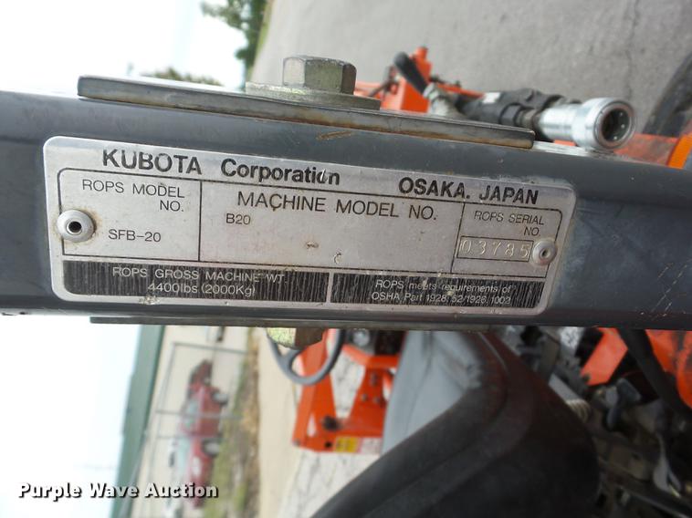 image for item K6370 Kubota B20 MFWD tractor